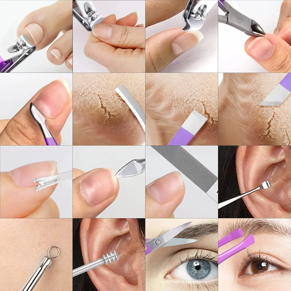 Kit coupe-ongles professionnel 16en1 en acier inoxydable – طقم العناية بالأظافر