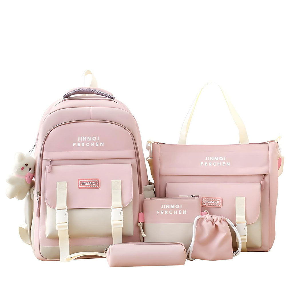 Ensemble de sacs d’école Kawai pour adolescents 5Pcs Bieyoumi Fashion  – محفظة 5 قطع كاواي
