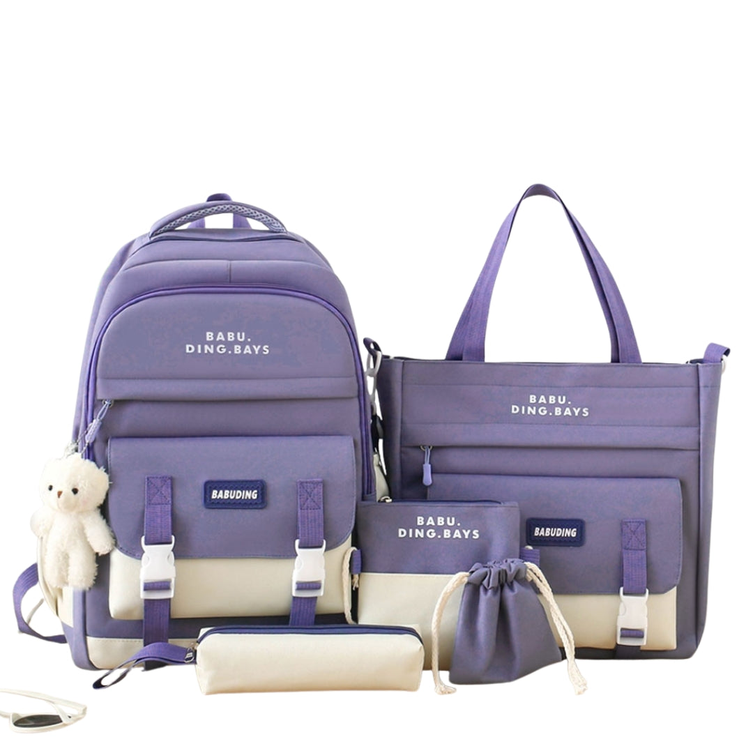 Ensemble de sacs d’école Kawai pour adolescents 5Pcs Bieyoumi Fashion  – محفظة 5 قطع كاواي