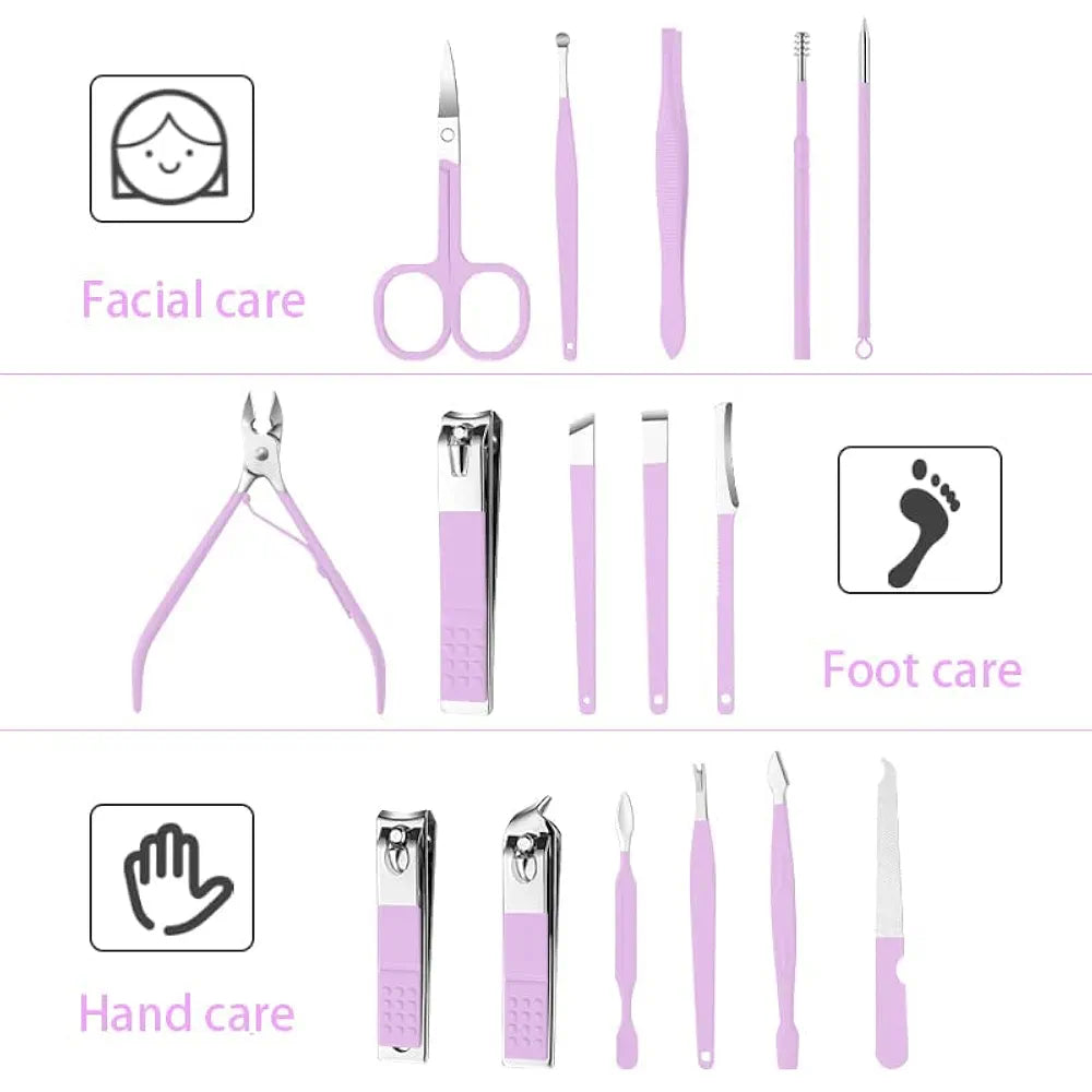 Kit coupe-ongles professionnel 16en1 en acier inoxydable – طقم العناية بالأظافر